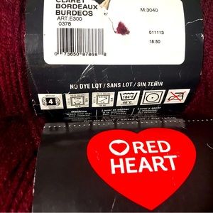 Red Heart Super Saver Claret Lot of 5 Skeins Acrylic 4 Medium Worsted NEW